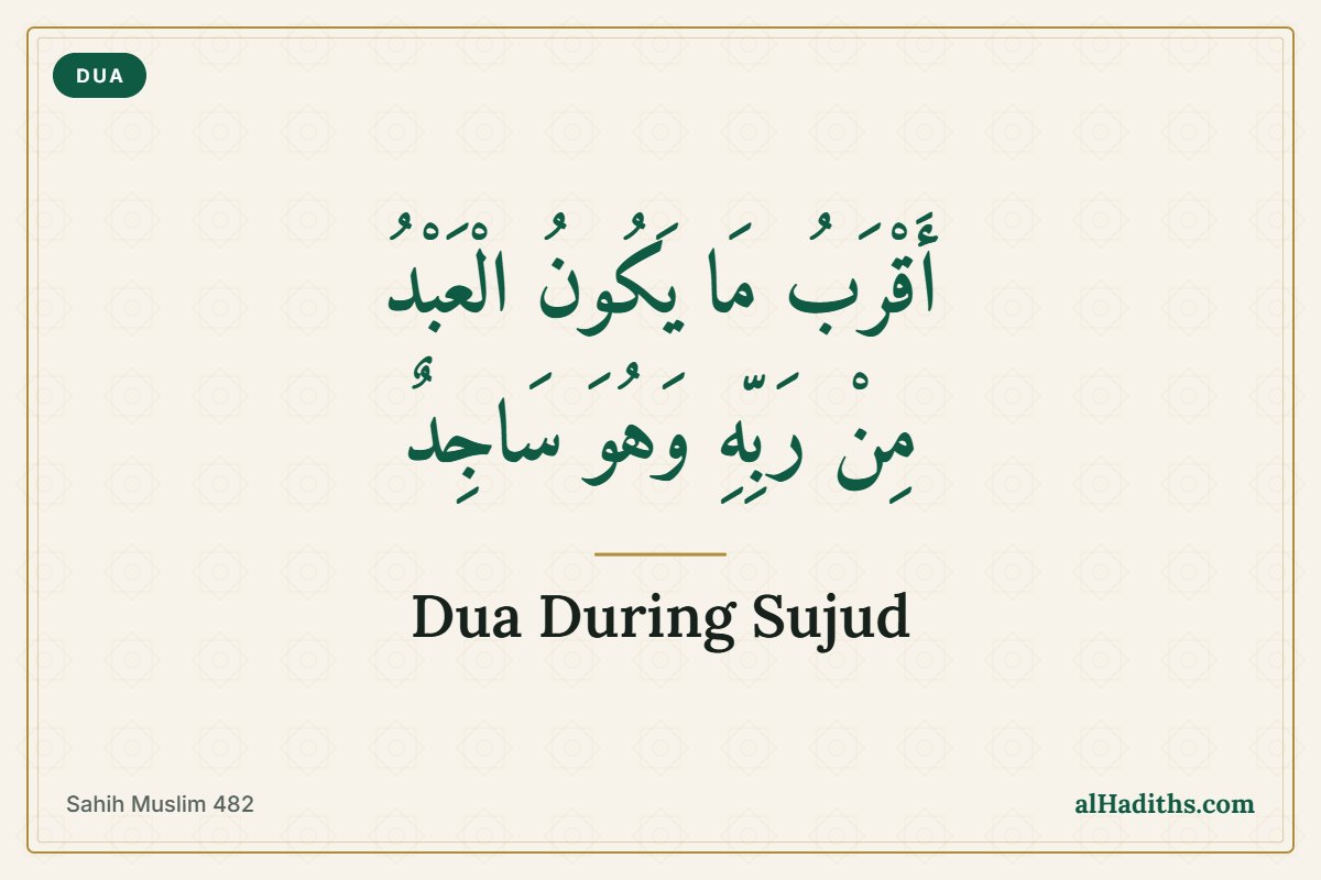 Dua during sujud – the nearest a servant is to his Lord is in prostration, Arabic from Sahih Muslim 482