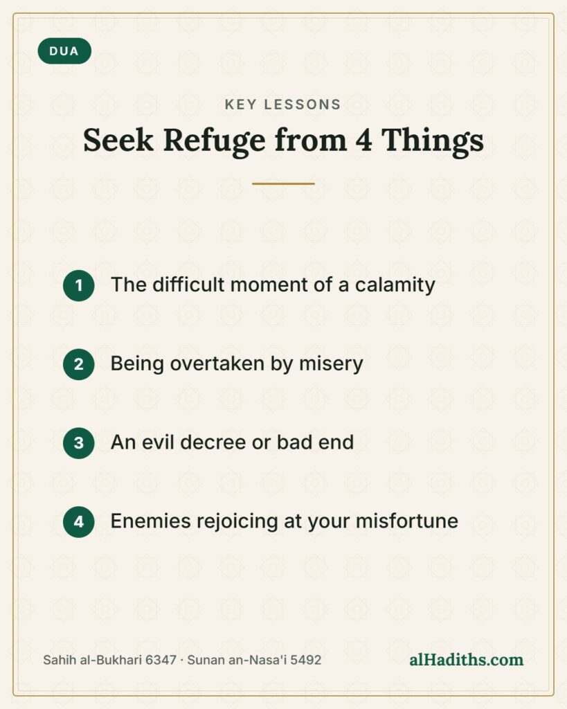 Key lessons: The difficult moment of a calamity; Being overtaken by misery; An evil decree or bad end; Enemies rejoicing at your misfortune
