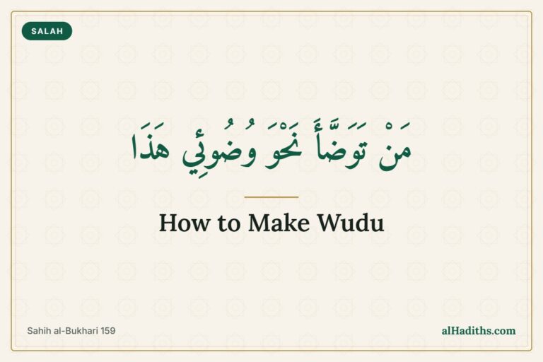Whoever makes wudu like this wudu of mine – how to make wudu, Sahih al-Bukhari 159