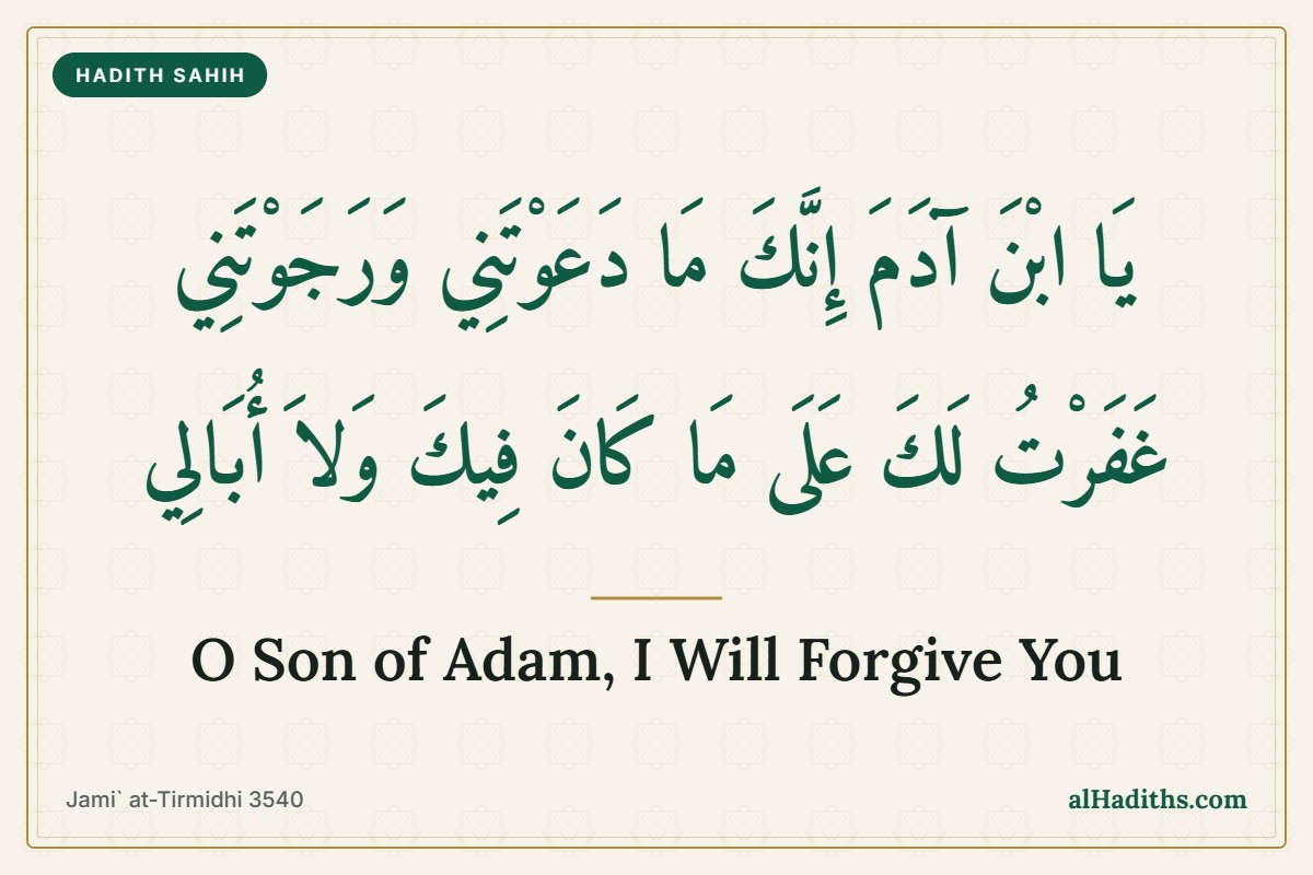 O Son of Adam, I Will Forgive You: Hadith 42 of an-Nawawi