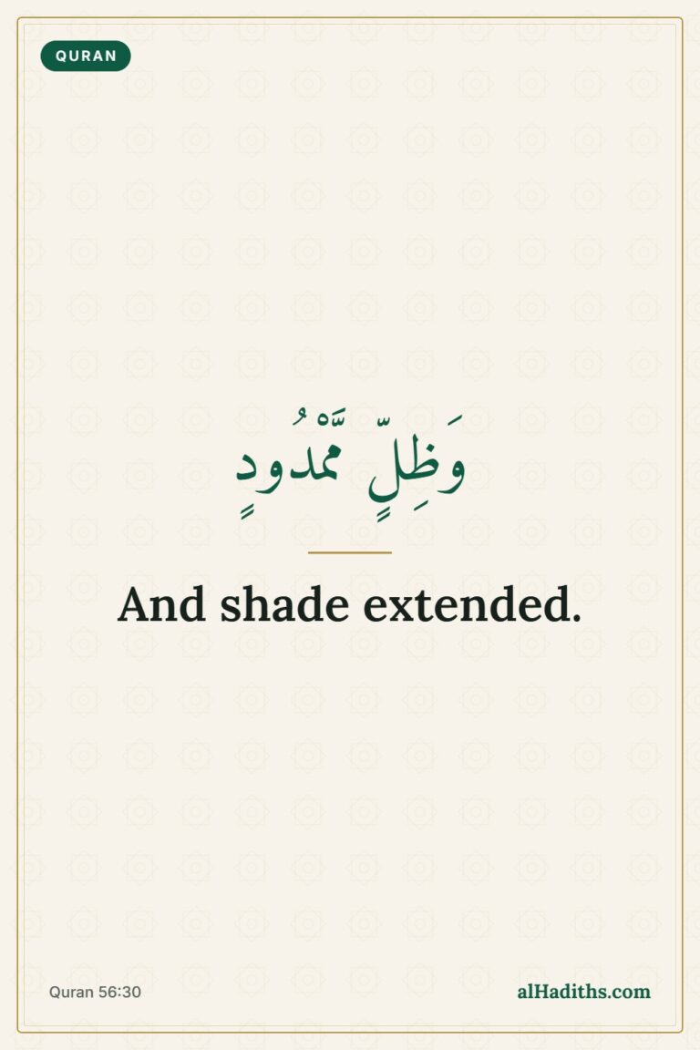 Quran 56:30: And shade extended. Trees in Jannah