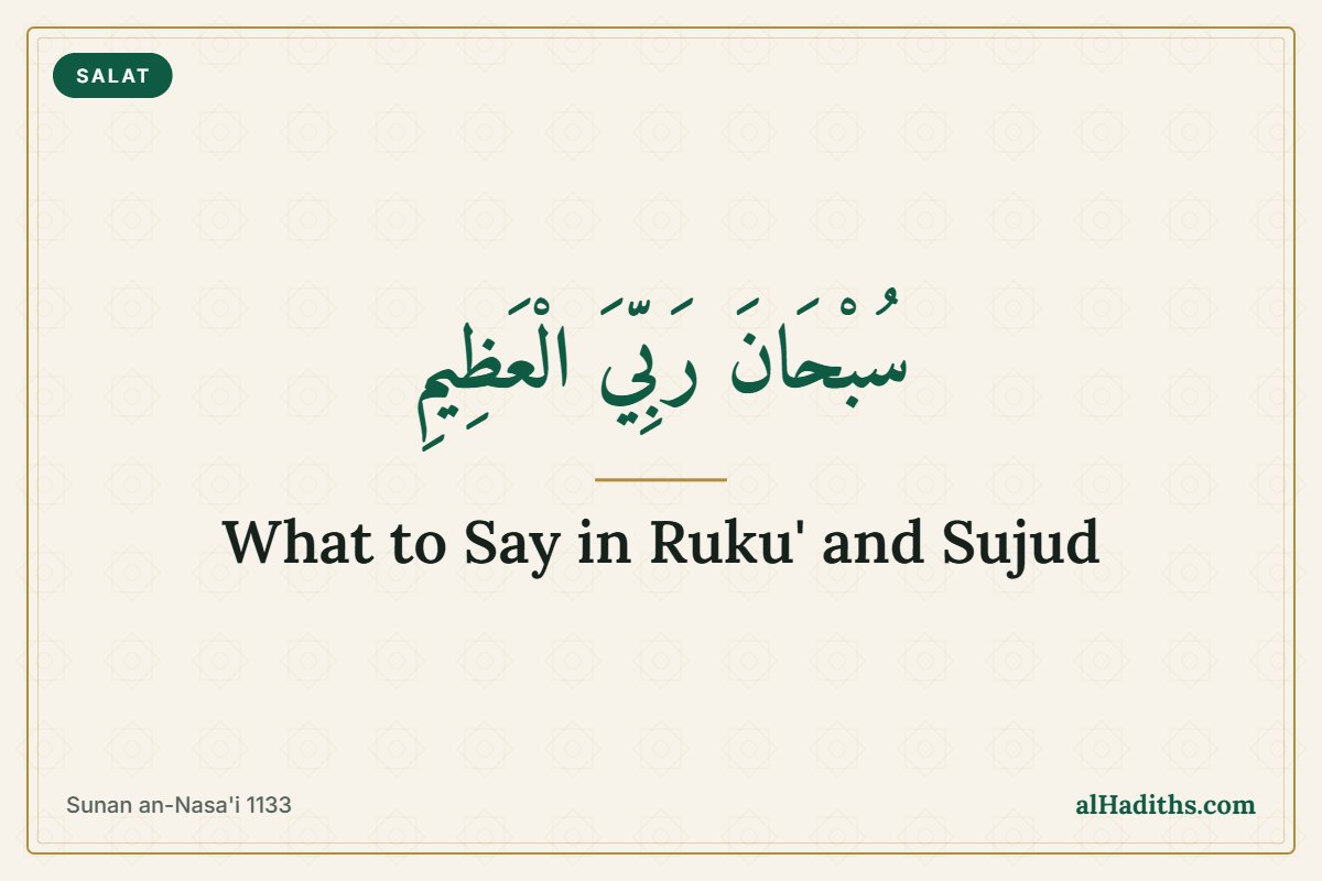 What to Say in Ruku’ and Sujud: Subhana Rabbiyal ‘Azim